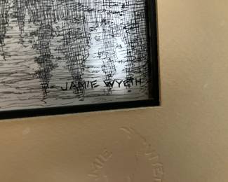 Signature on etching