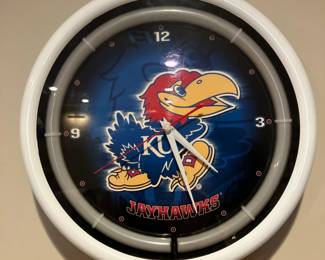 KU Jayhawks electric clock