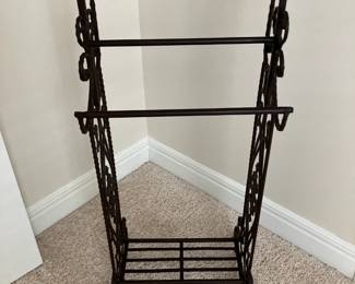 Wrought iron towel rack