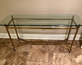 Brass and glass hall table