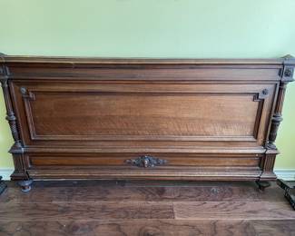Antique bed detail of footboard