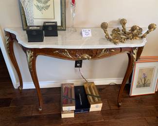 Marble top console
