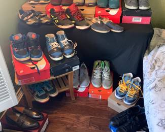 Lots of Nikes and other shoes