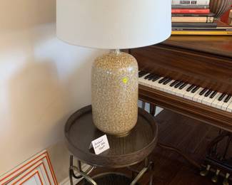 Bernhardt accent Table, Lamp, Chickering Baby grand piano