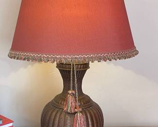 Ceramic lamp with decorative shade