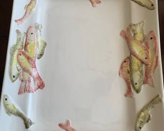 Decorative ceramic fish plate