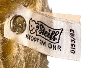 1980 Margaret Steiff teddy bear in original box. Plastic cover also present but damaged with age. Bear is immaculate. Box, cover, and bear have been wrapped in plastic and stored in clean, smoke-free attic. Exciting to offer!