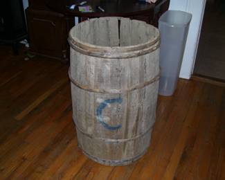 Antique Primitive Wood Barrel