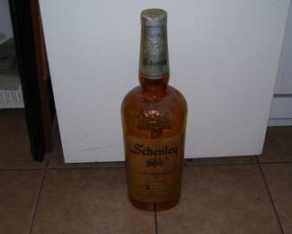 Vintage Schenley Liquor Glass Display Bottle - HUGE 28" Tall