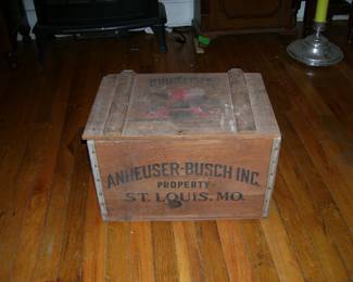 Vintage Anheuser-Busch Wood Box with Original Lid