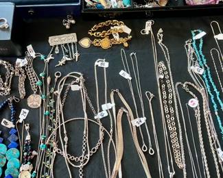 All sterling pendants,  bracelets and Necklaces 