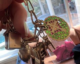 The link chain incredible cool and check the stained glass in the light? 14kt