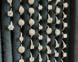 All sterling and Moizanite...these engagement 💍 style rings are on Amazon for $125-$198 Per ring! NIT HERE though! $25 each!!! They're gorgeous!