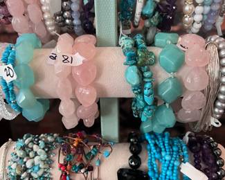 Pink Quartz rock bracelets