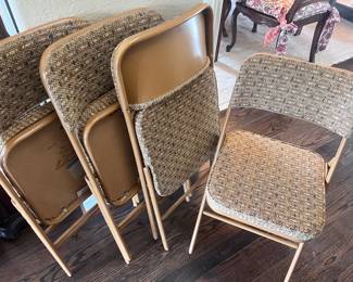 70s Samsonite bridge chair set..fabulous tweed
