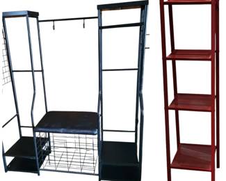 100 BlackWireStorageShelfRedMetalShelf