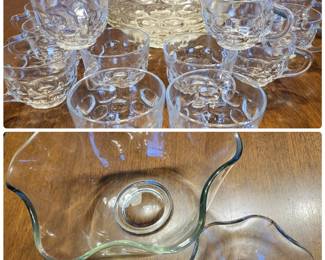 169 PartyPackJubileeGlassPunchBowlCupsChipDipBowls