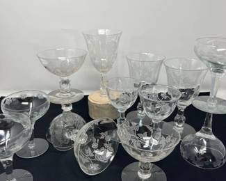 176 EtchedGlassStemware
