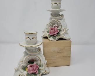 121 VintageSandizellPorcelainCandlestickHolders