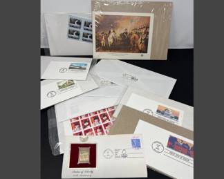 144 FirstIssueNonCancelledPostageStampsGoldStamp
