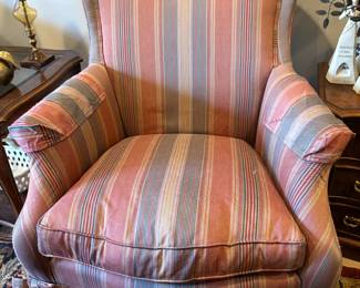 Henredon Stripe Upholstered Club Chair