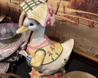Fitz & Floyd Somerset Duck with Umbrella Candy/Cookie Jar