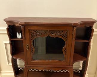 Victorian Serpentine Mahogany Curio Cupboard