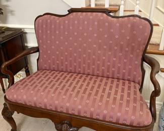 Hickory Mfg. Chippendale Style Ball & Claw Foot Settee