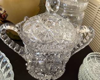 Cambridge Glass EAPG Wheat Sheaf Double-Handled Biscuit/Cracker Jar with Lid