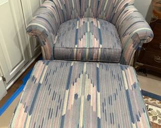 Gilliam Upholstered Arm Chair with Ottoman 