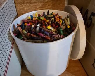 day care bucket of crayons
