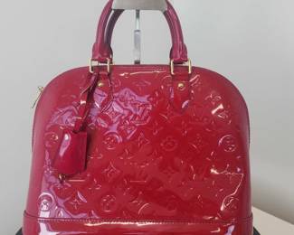 Louis Vuitton Alma PM Red Vernis Monogram Patent Leather Handbag - Retail: $1,800