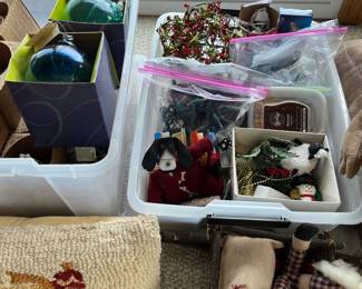 Christmas ornaments, decor, throw pillows and more.