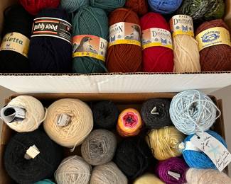 Hundreds of skeins of quality yarn. More shown in following photos.
