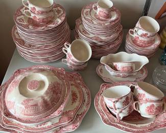 Set of Johnson Bros. Dinnerware, “Old Britain Castles” pattern.