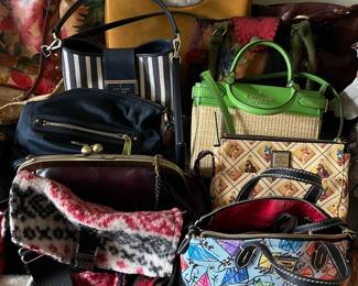 50+ handbags/purses, including Radley, Brighton, Brahmin, Vince Camuto, Patricia Nash, Kate Spade, Michael Kors, Dooney & Bourke, and more.