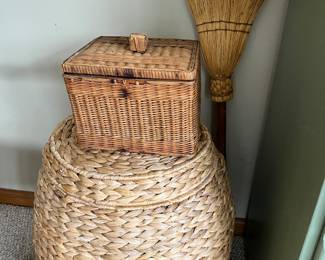 Many interesting hand-made baskets to be sold.