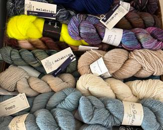 Hundreds of skeins of quality yarn. More shown in following photos.