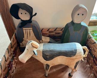 Folk art wood figurines.