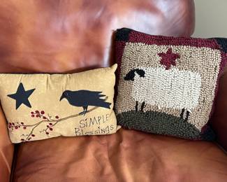 Fun folk art throw pillows.