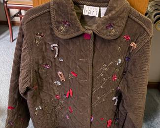 Corduroy jacket by Karen Hart.