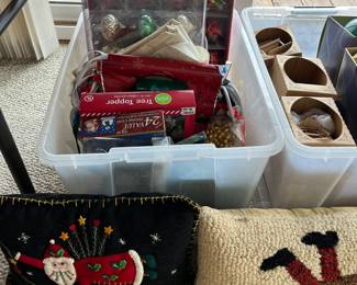 Christmas ornaments, decor, throw pillows and more.