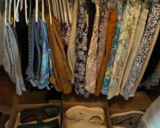 Hundreds of pieces of quality/name-brand women’s clothing and accessories.