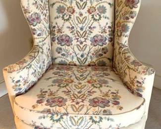 10 Queen Anne Wing Back Chair - 46" x 32" x 30"