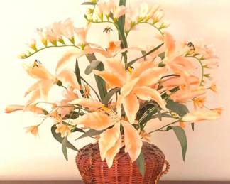 123 Faux Flower in Basket - 26" Tall