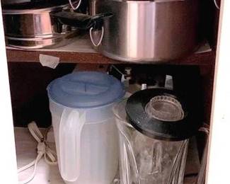 242 Cabinet Lot of Pots & More