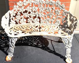 84 Vintage Cast Iron Grapevine Garden Bench 16 x 38 x 30