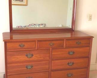 151 Permacraft Cherry Dresser & Mirror - 65"x51"x21