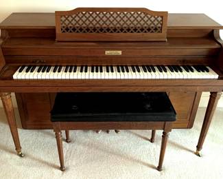 14 Currier Piano with Bench Piano - 35" x 56" x 26"
Bench - 20" x 30" x 14"