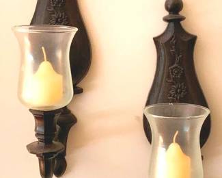 124 Pair Wall Sconce Candle Holders - 14" Tall